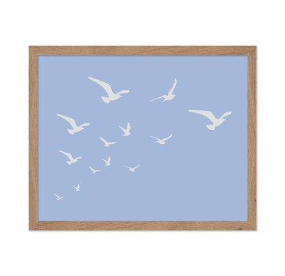 Seagulls Blue Background