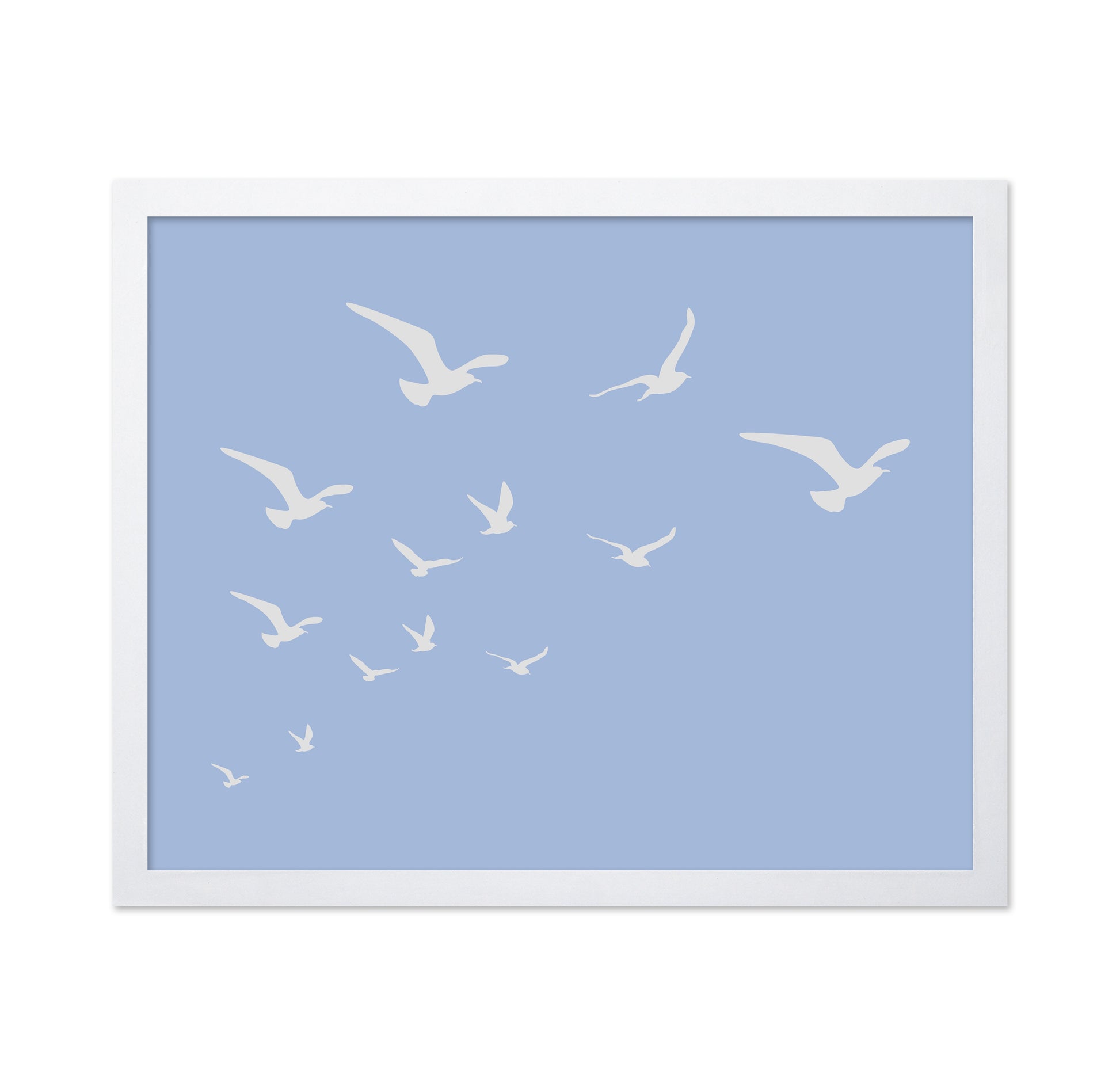 Seagulls Blue Background