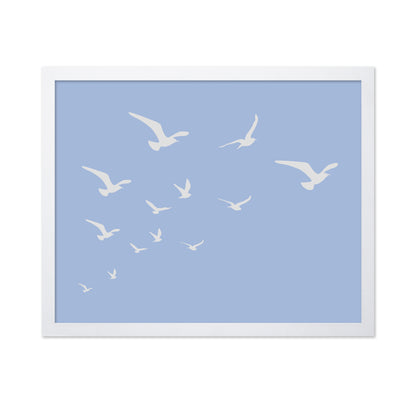 Seagulls Blue Background