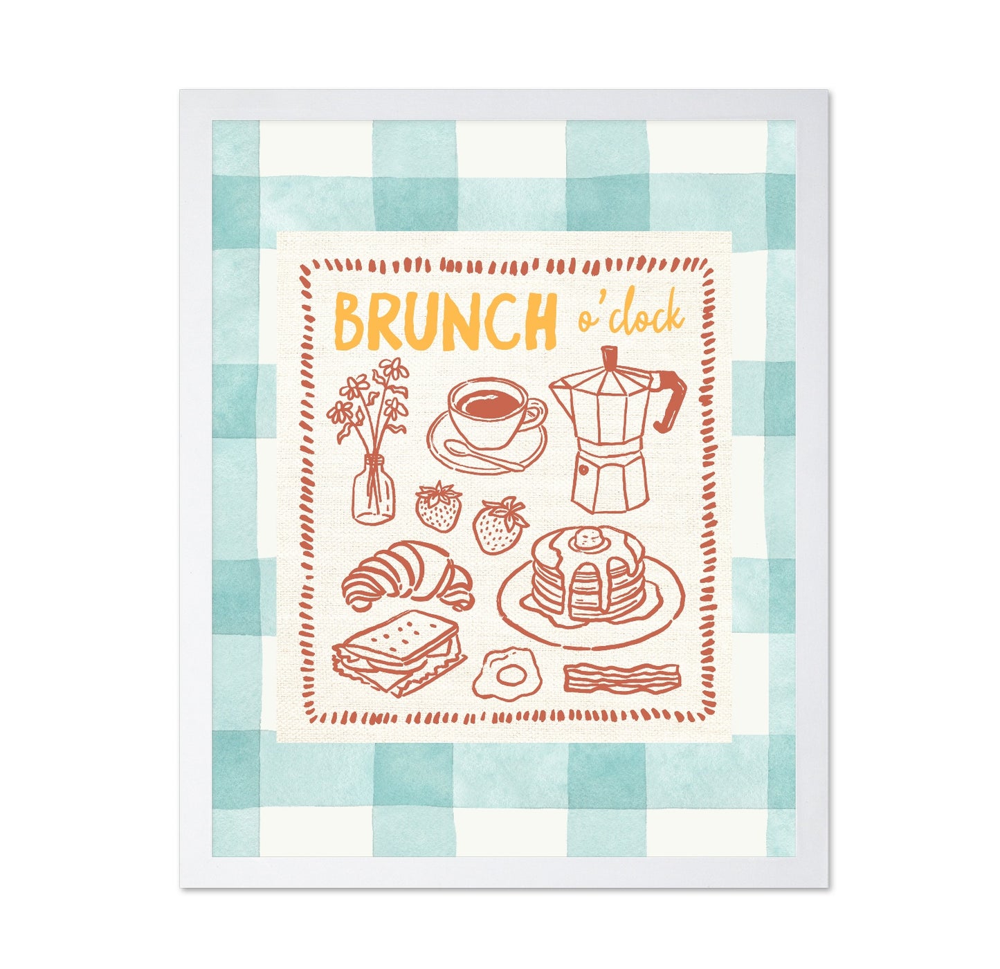 Brunch O'Clock on Green Checks
