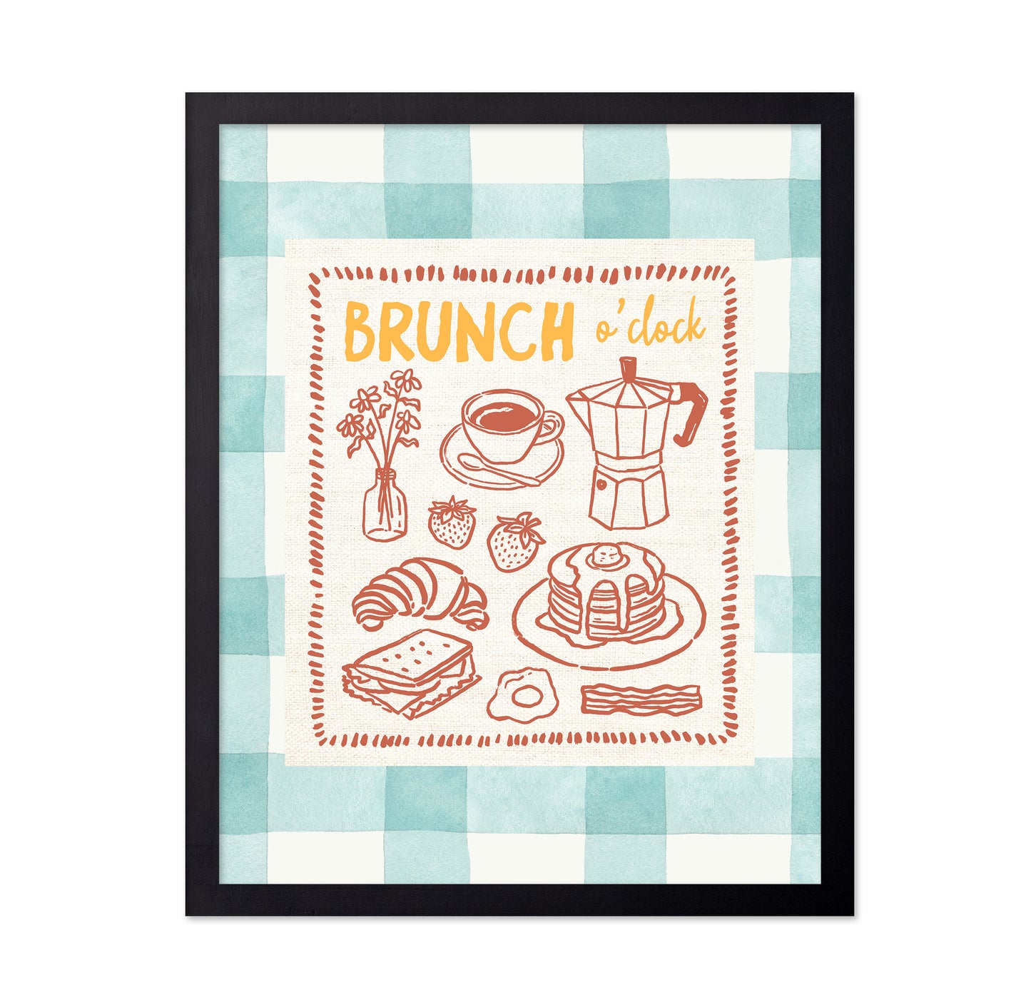 Brunch O'Clock on Green Checks