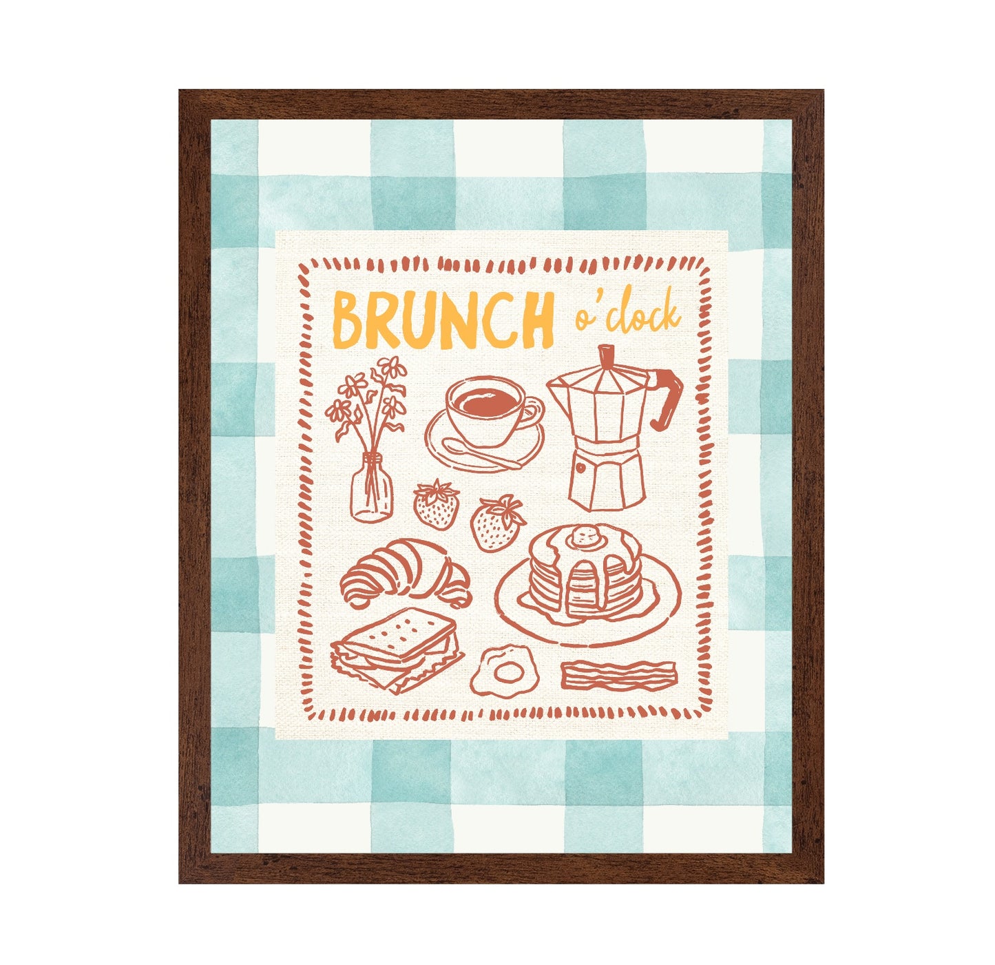 Brunch O'Clock on Green Checks