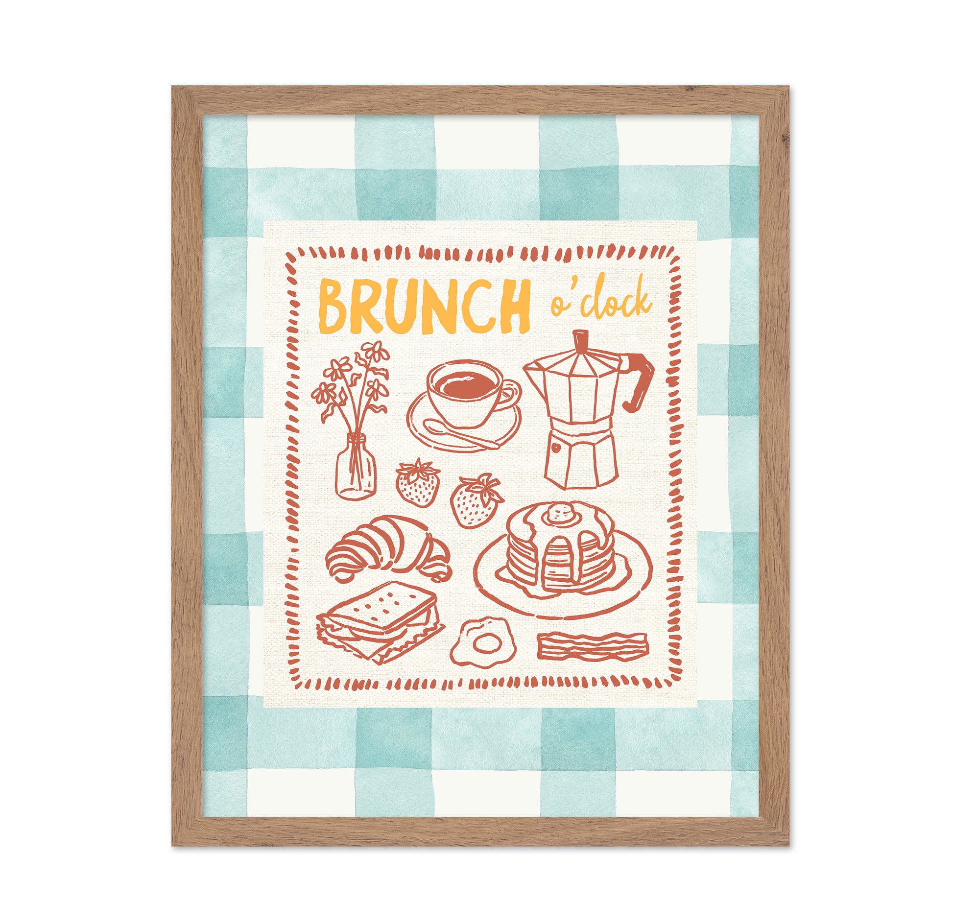 Brunch O'Clock on Green Checks