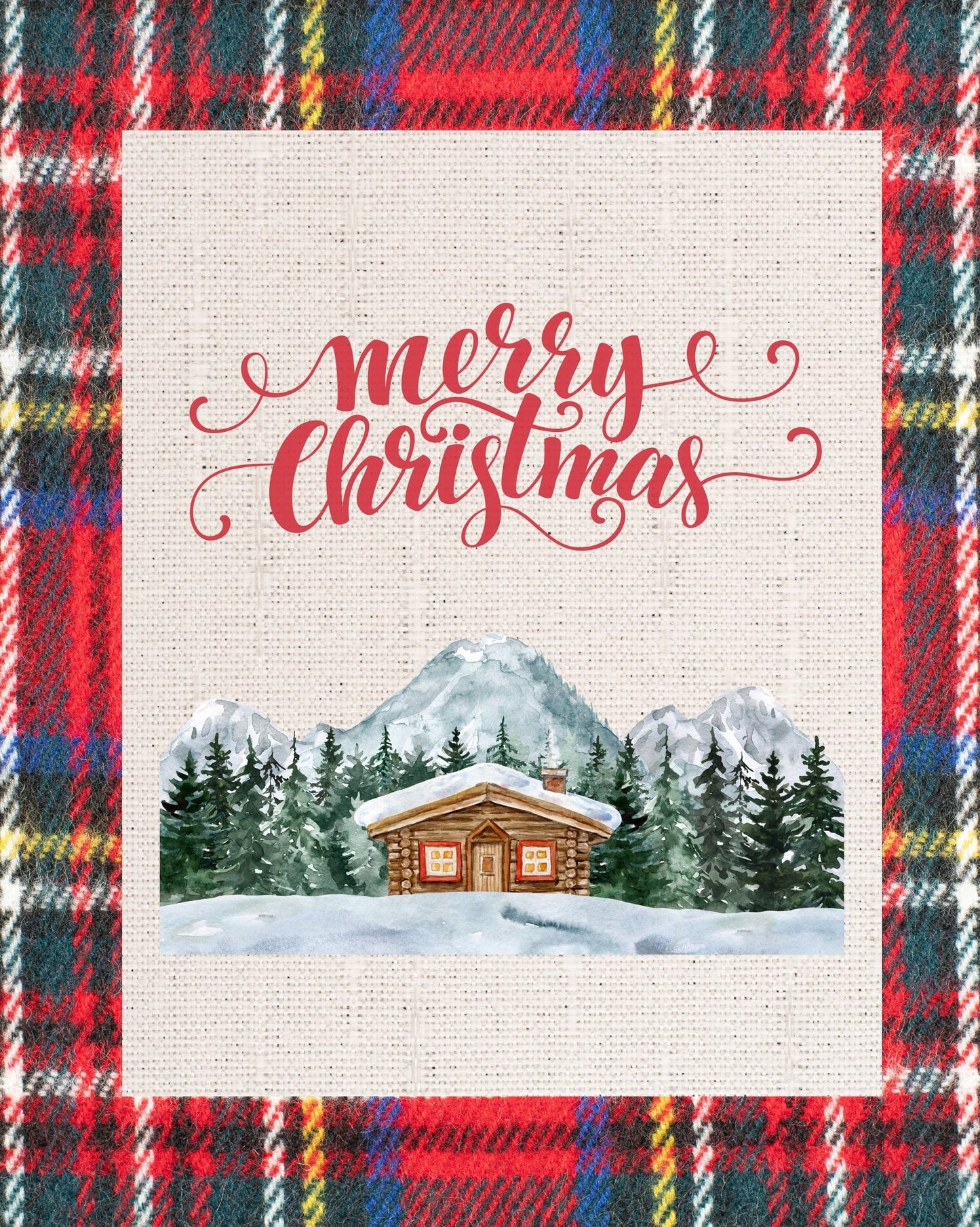 Merry Christmas Cabin - Red Flannel