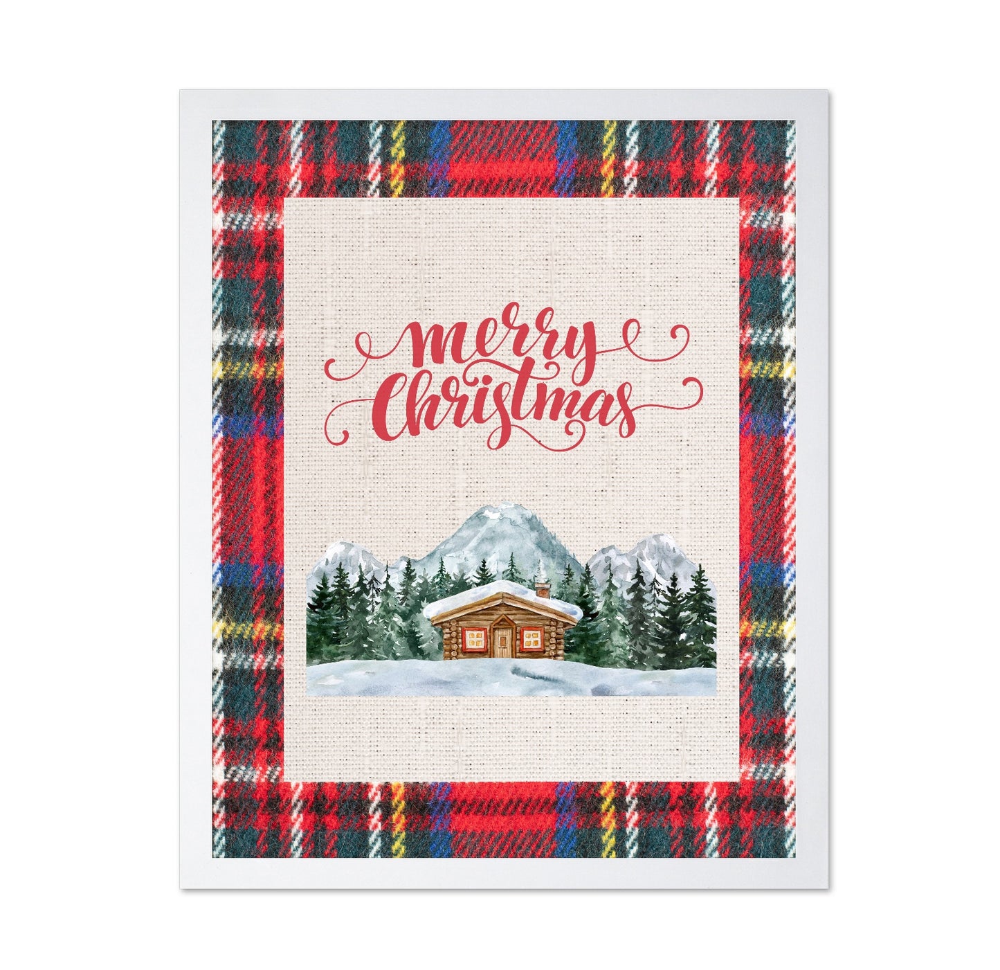 Merry Christmas Cabin - Red Flannel