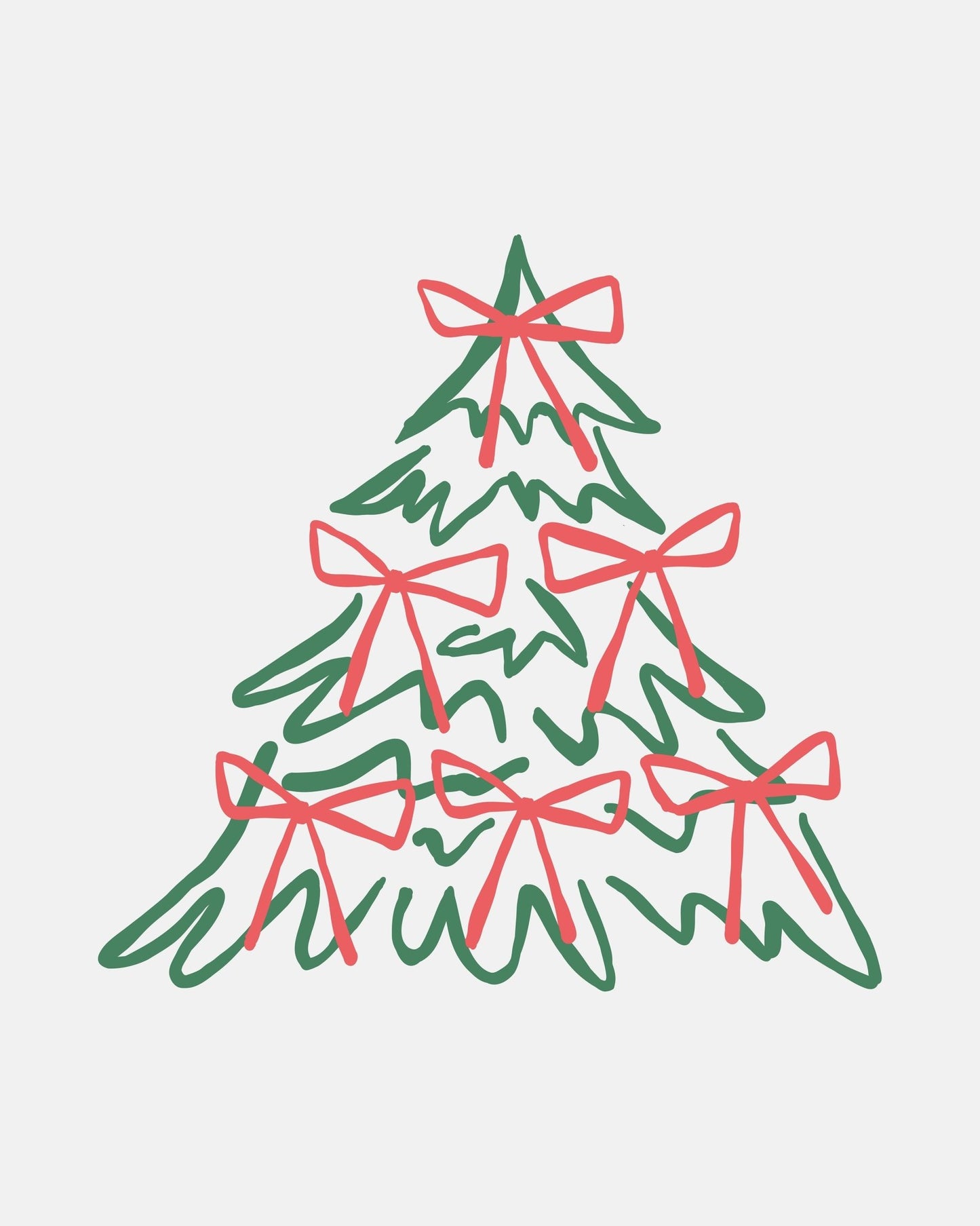 Christmas Tree with Bows - Red