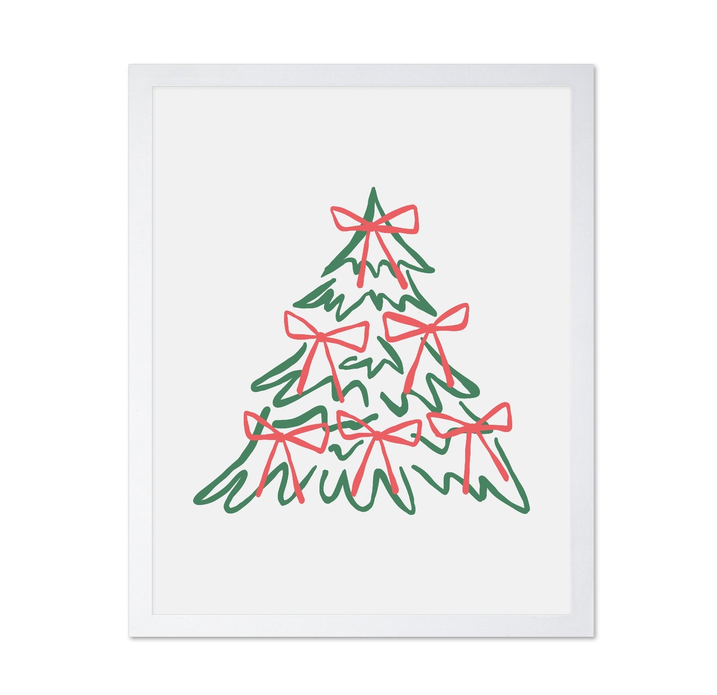 Christmas Tree with Bows - Red