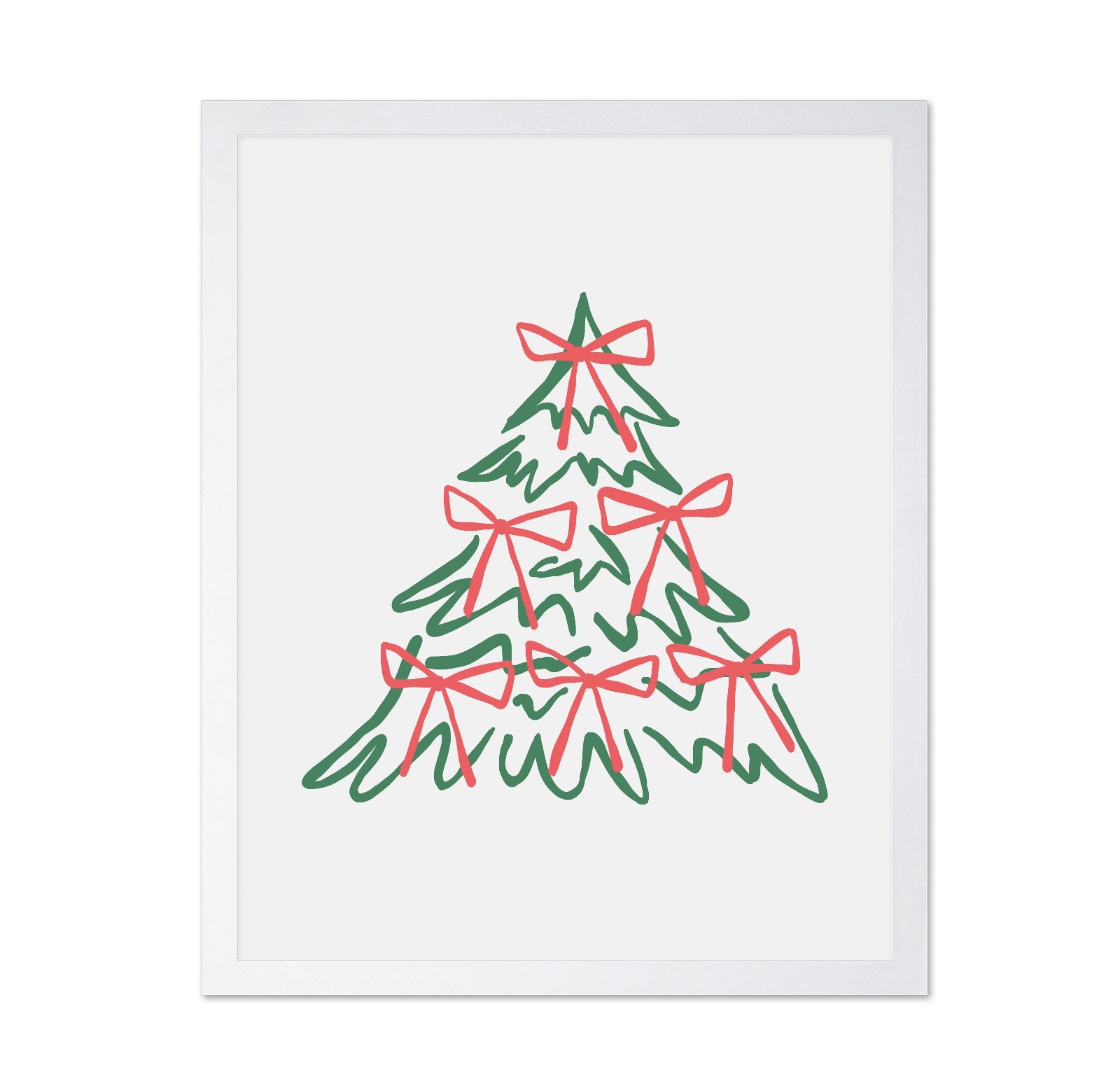 Christmas Tree with Bows - Red