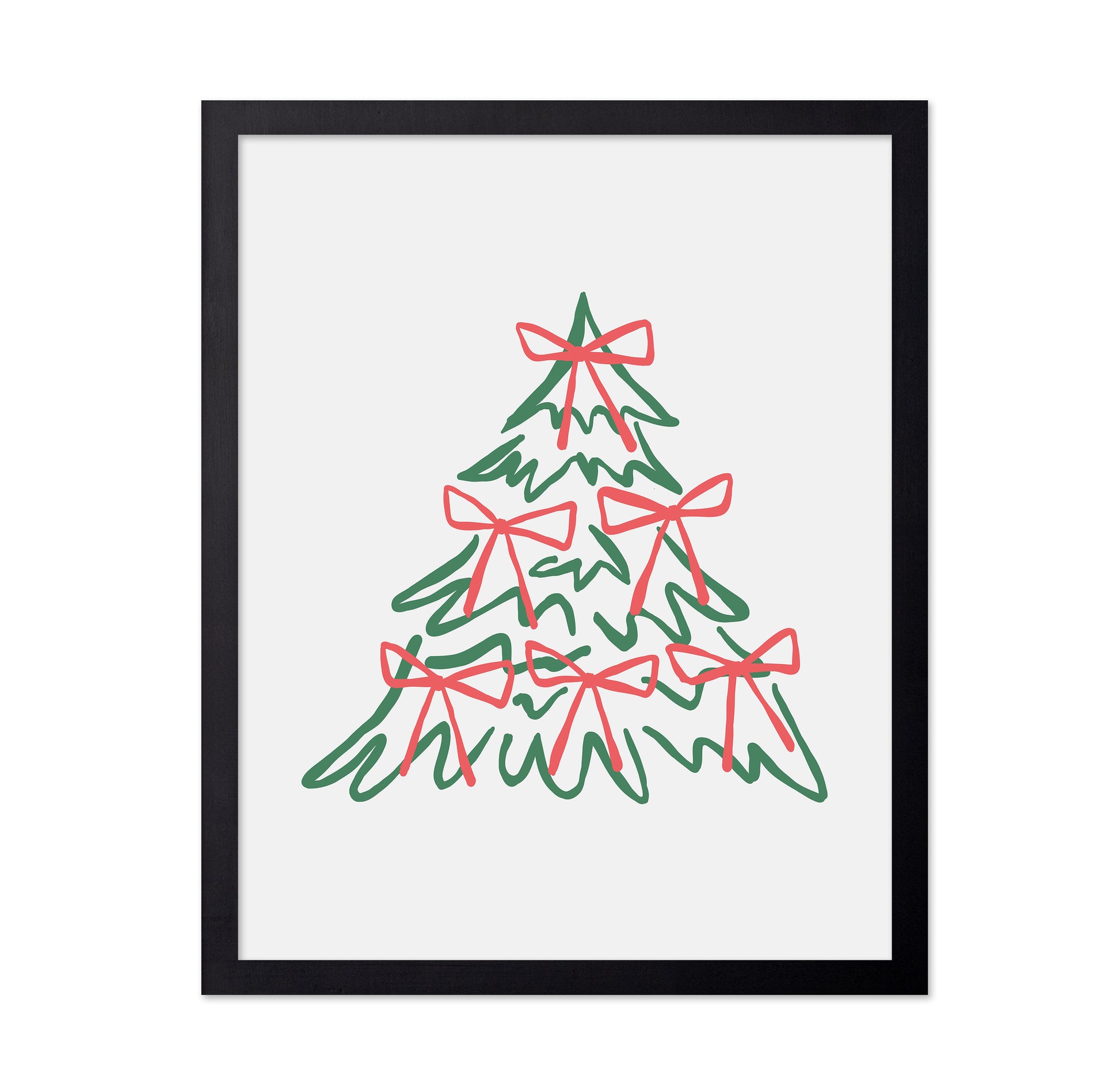 Christmas Tree with Bows - Red