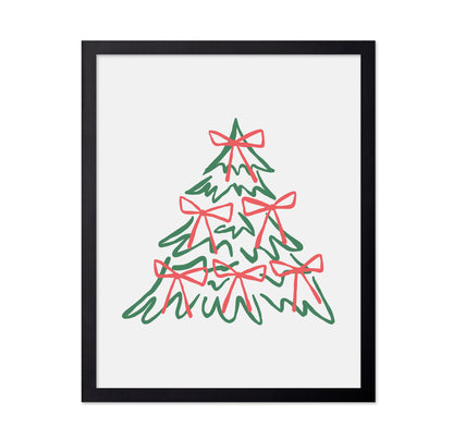 Christmas Tree with Bows - Red