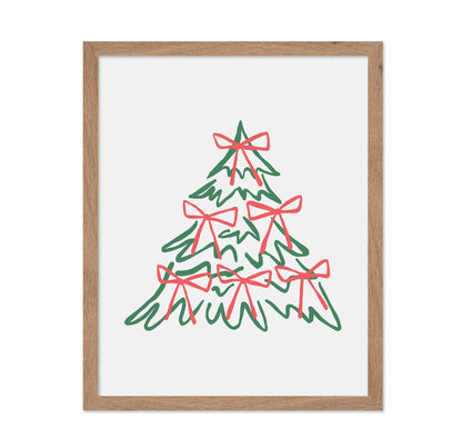 Christmas Tree with Bows - Red