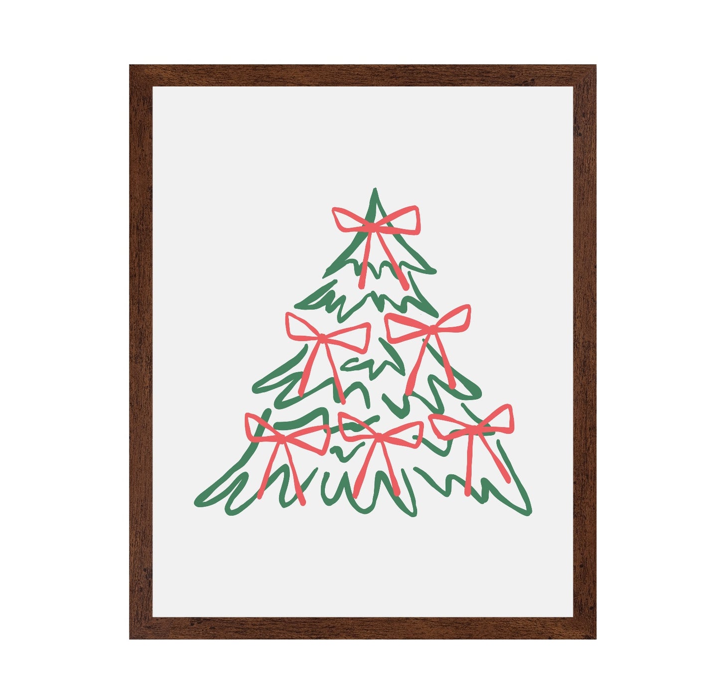 Christmas Tree with Bows - Red