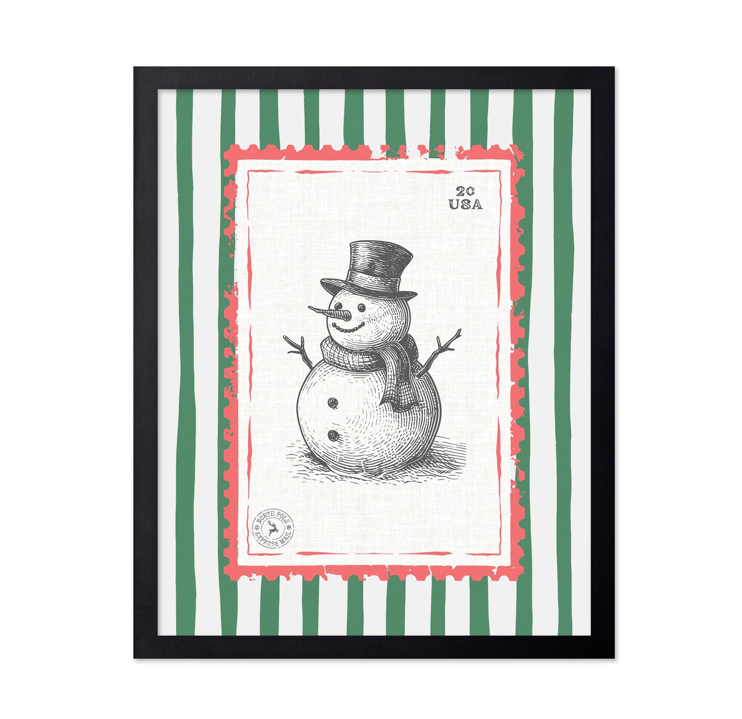 Smiling Frosty the Snowman Stamp