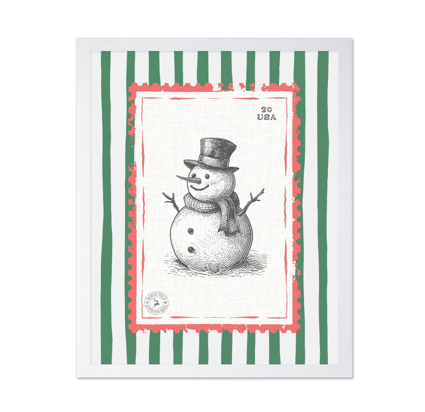Smiling Frosty the Snowman Stamp
