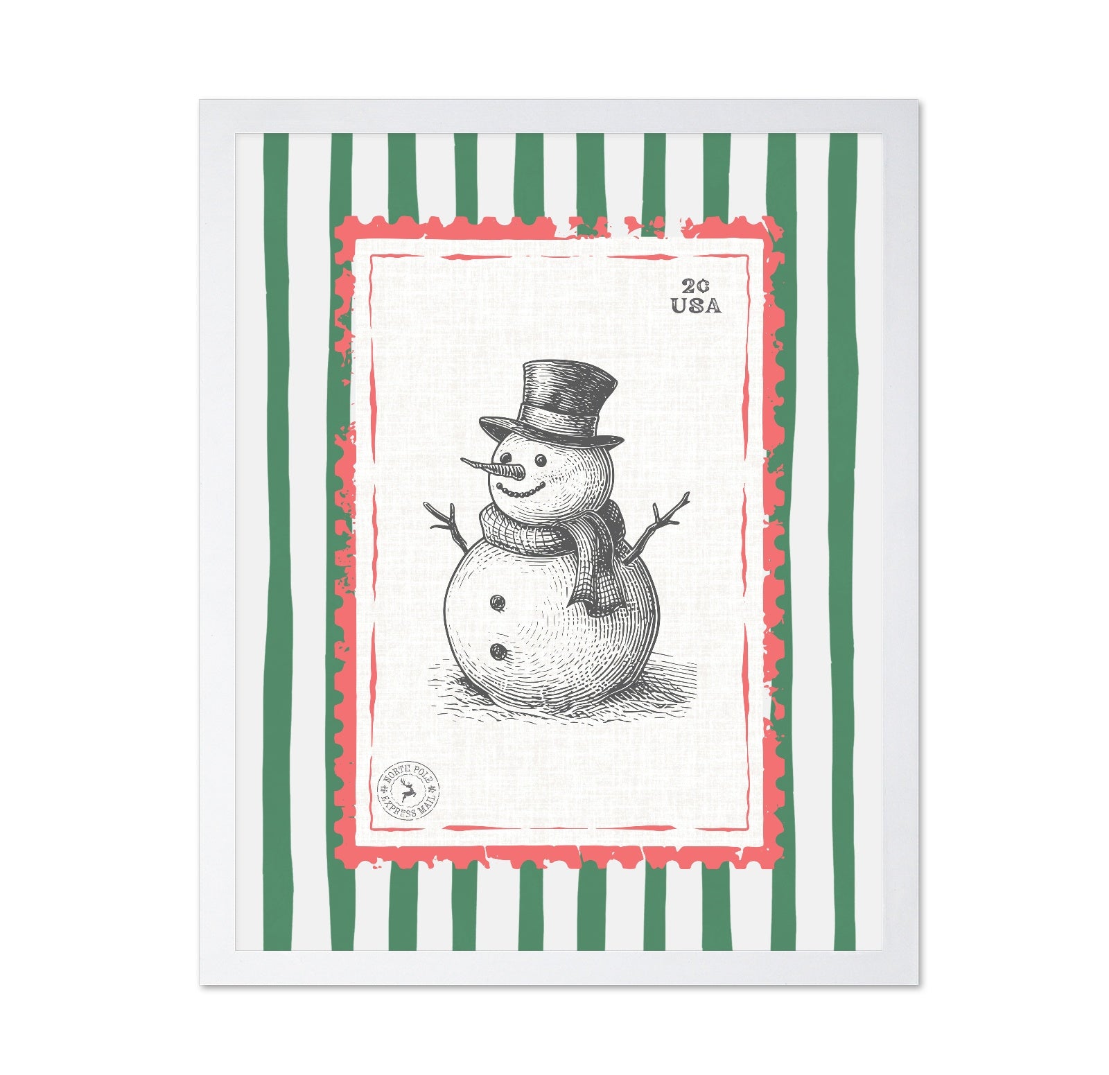 Smiling Frosty the Snowman Stamp