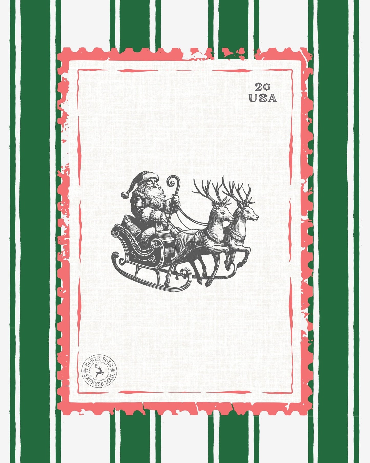 Santa Claus on a Sleigh Postage Stamp