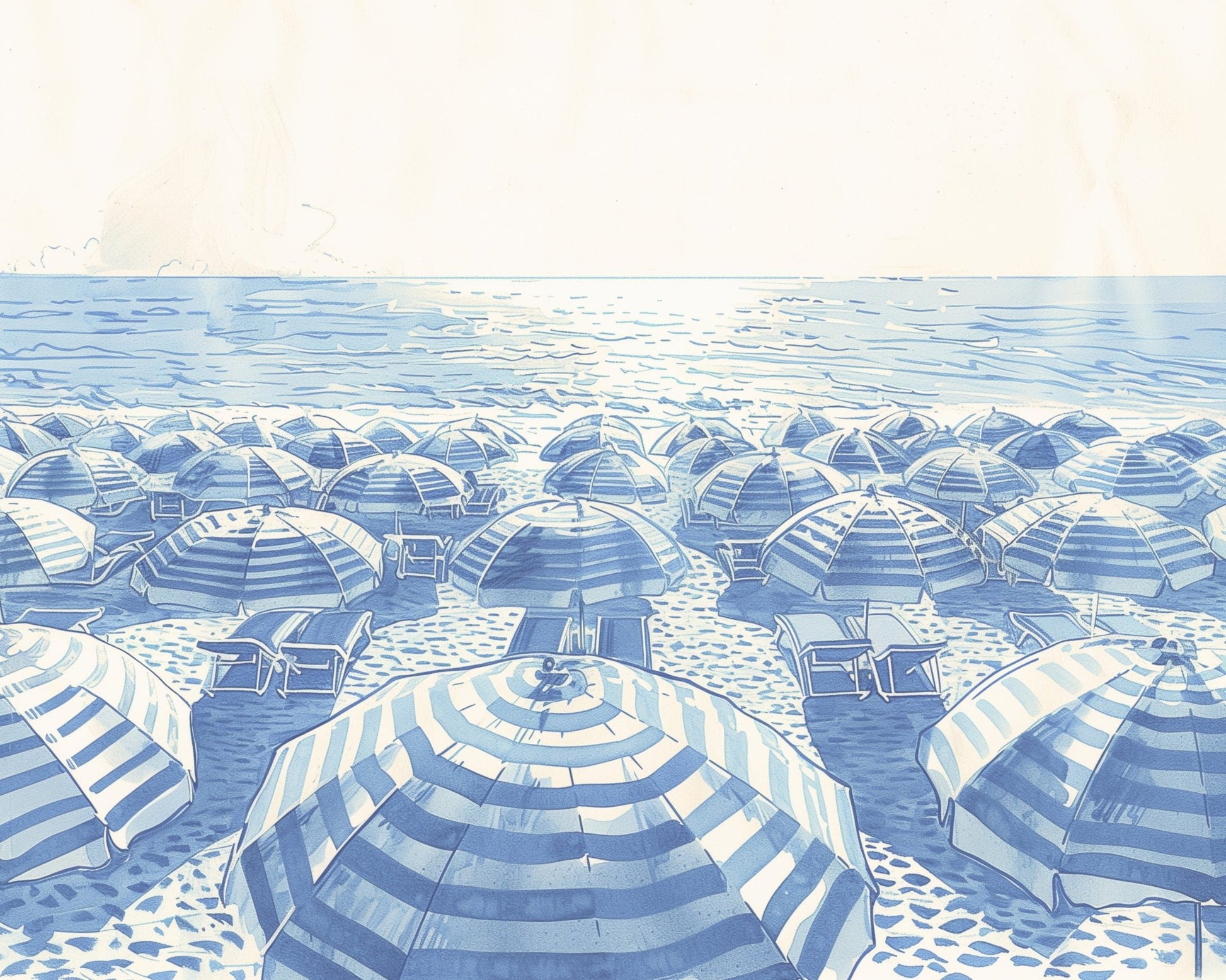 A Blue-Toned Beachscape