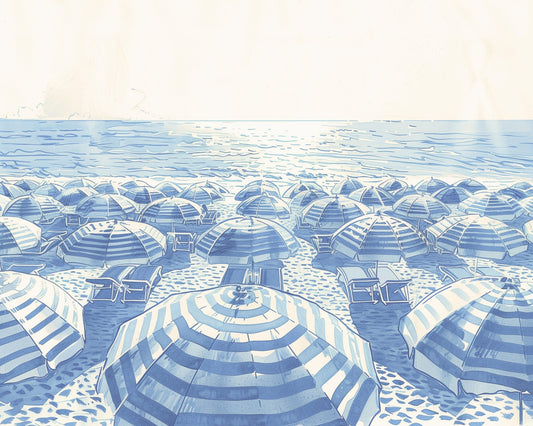 A Blue-Toned Beachscape