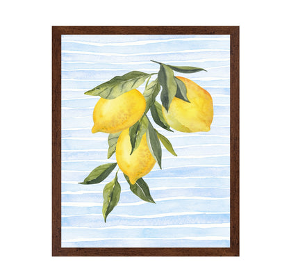 Lemons On Stripes Watercolor