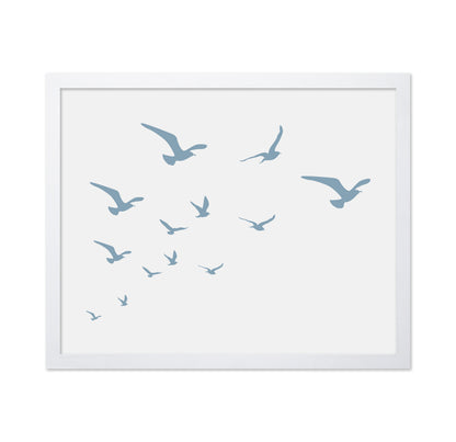 Seagulls White Background