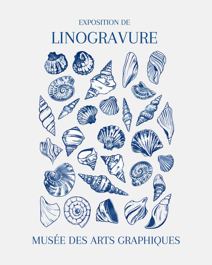 Seashells in Linocut