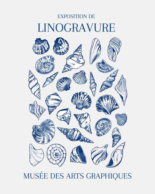 Seashells in Linocut