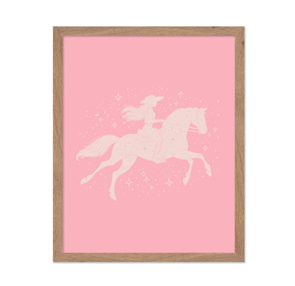 Silhouette Of A Cowgirl Riding A Horse