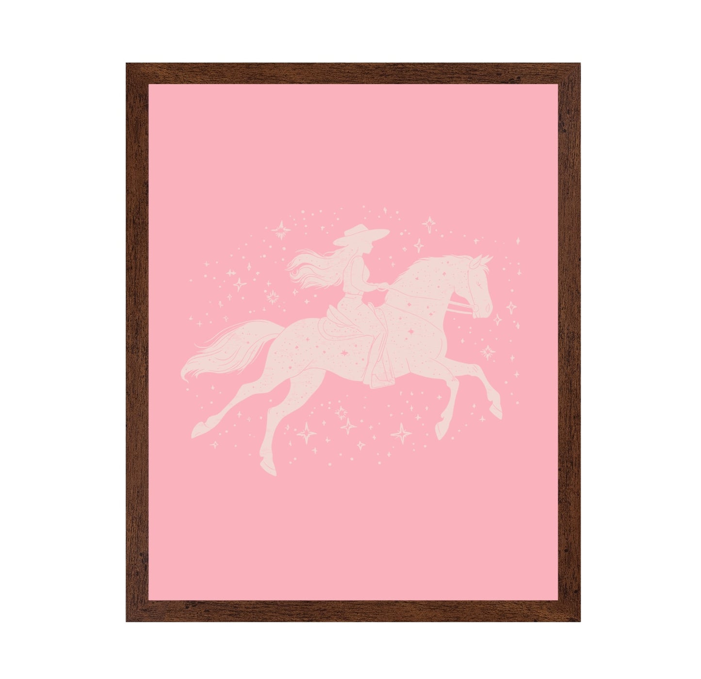 Silhouette Of A Cowgirl Riding A Horse