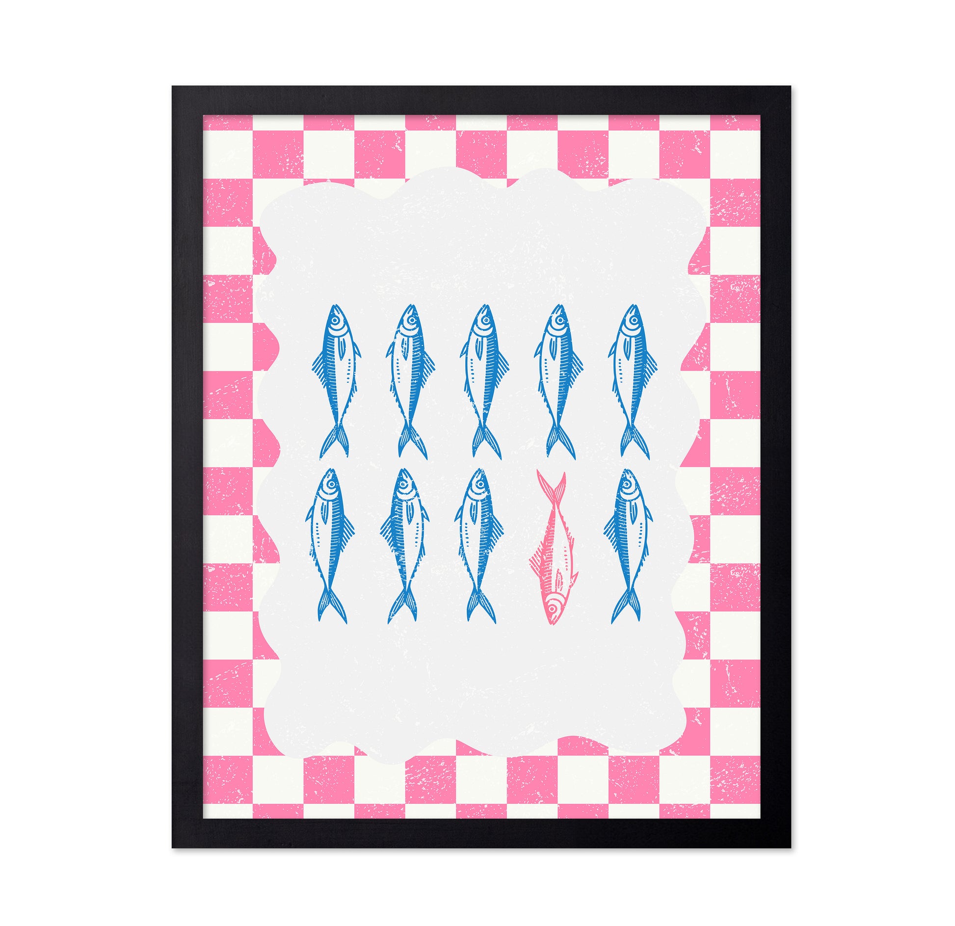 Sardines on Pink Checks