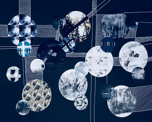 Abstract Geometric Navy Collage