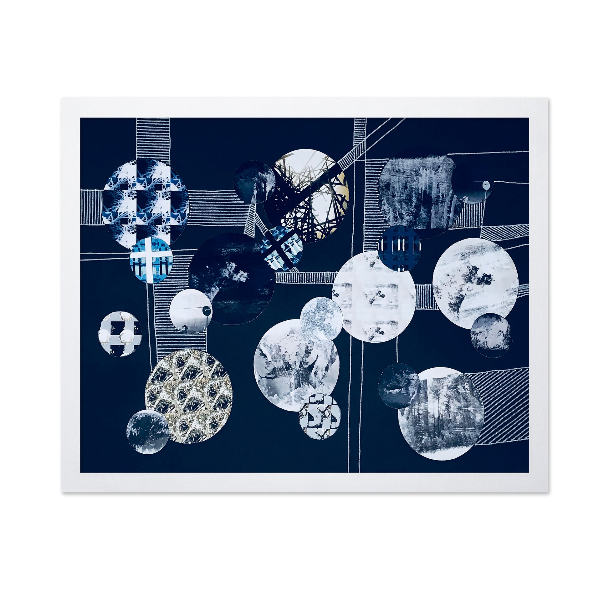 Abstract Geometric Navy Collage