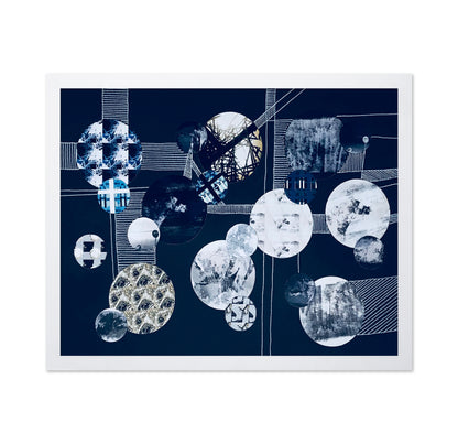 Abstract Geometric Navy Collage