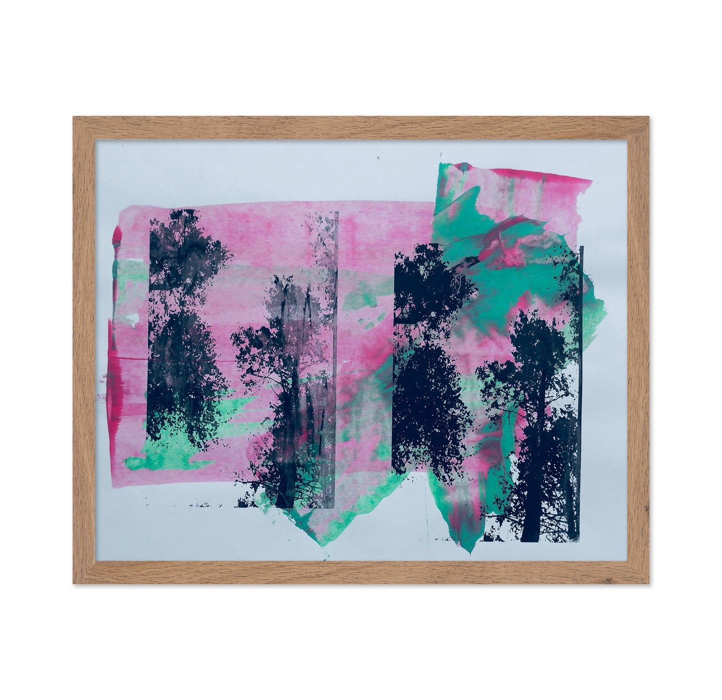 Abstract Forest in Pink and Green
