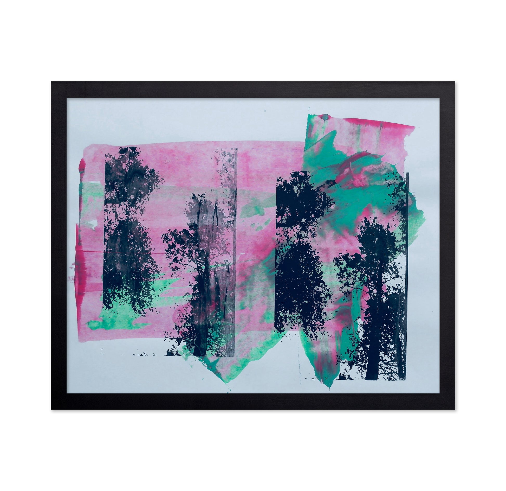 Abstract Forest in Pink and Green