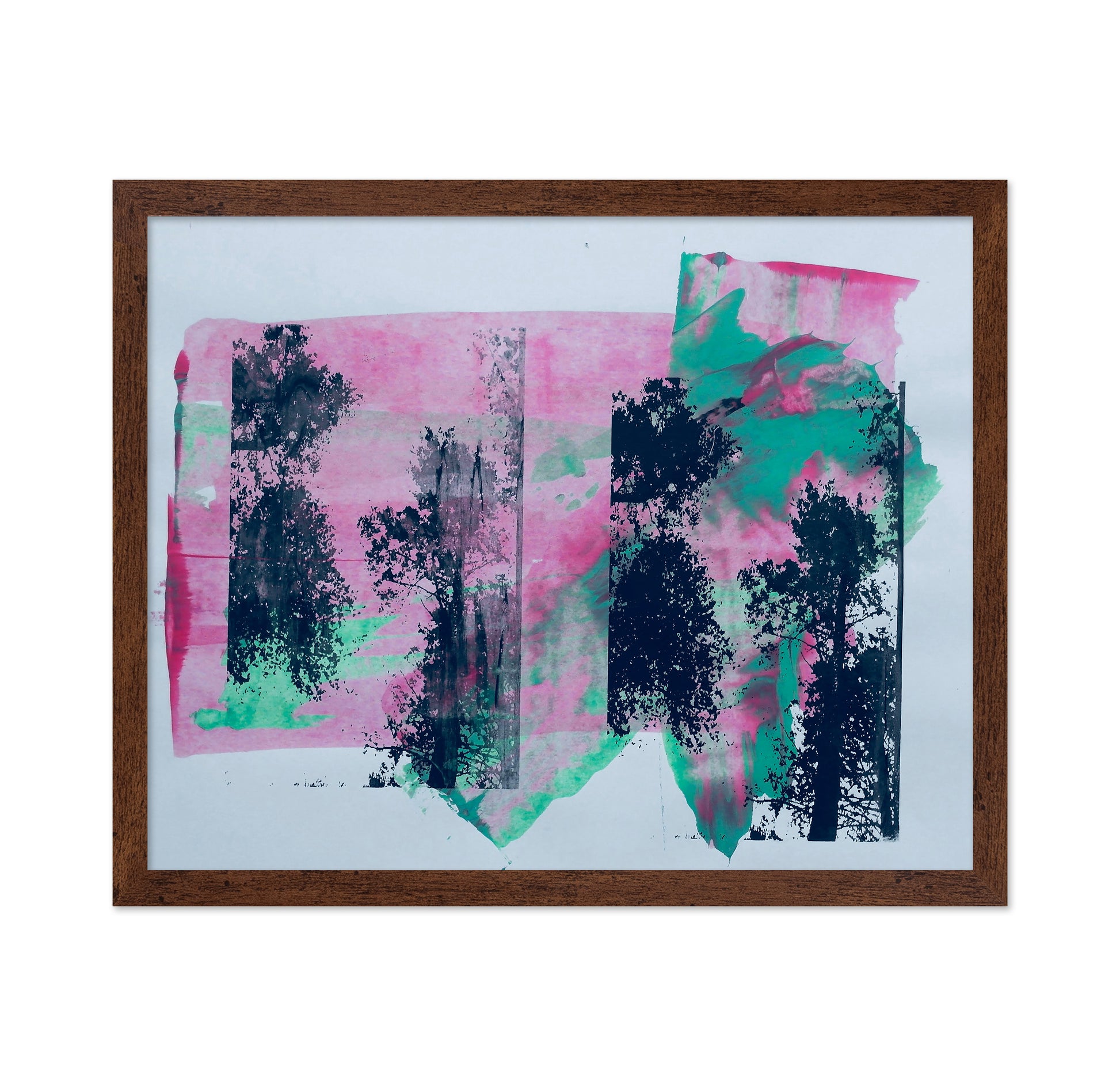 Abstract Forest in Pink and Green