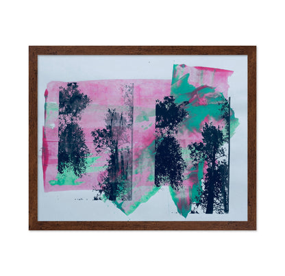 Abstract Forest in Pink and Green