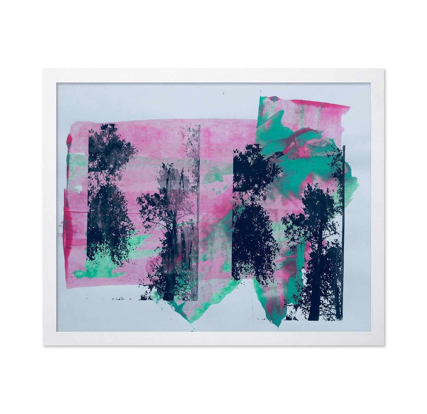 Abstract Forest in Pink and Green