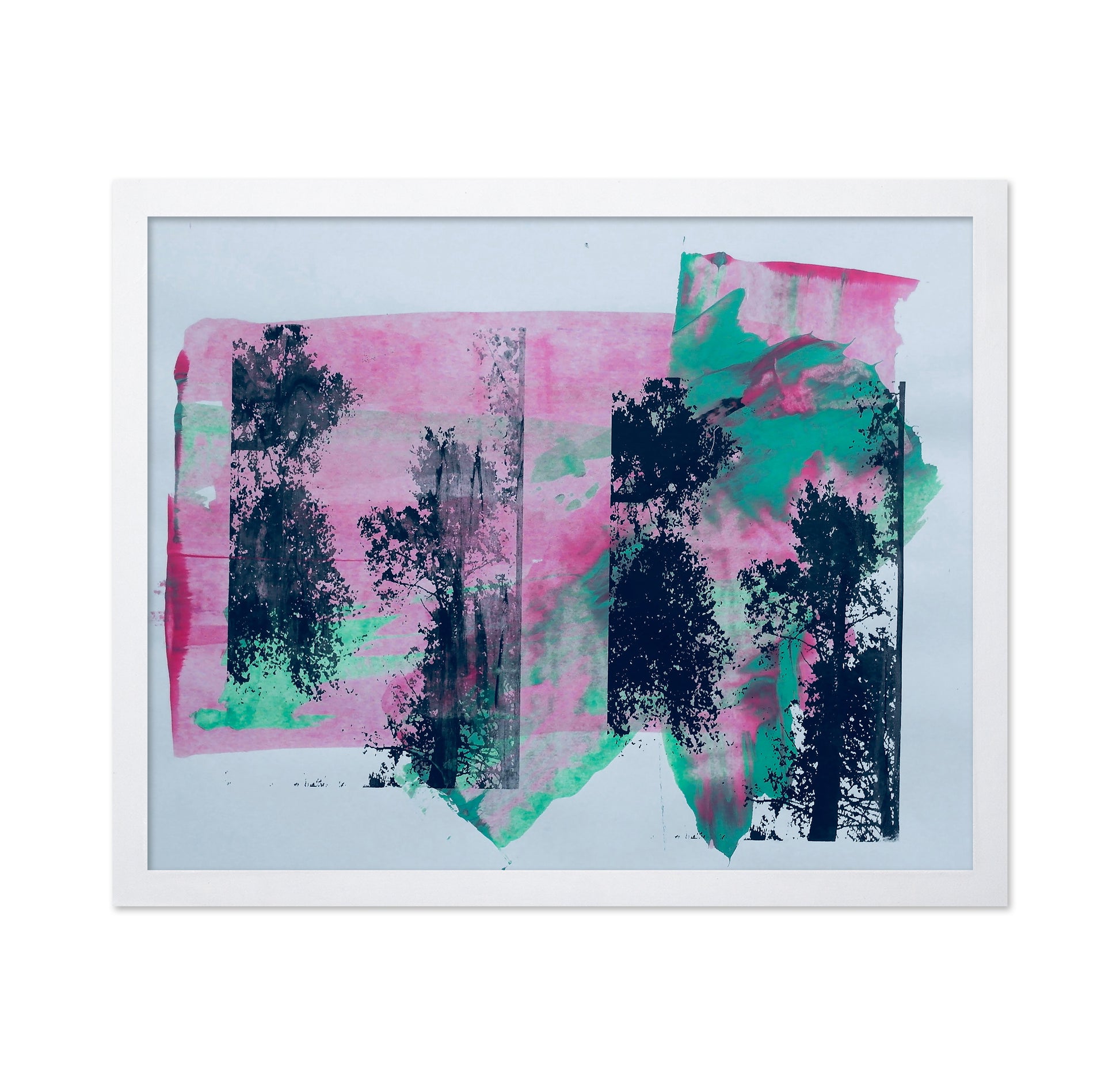 Abstract Forest in Pink and Green