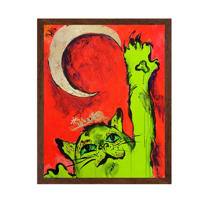 Cat Catching the Golden Moon