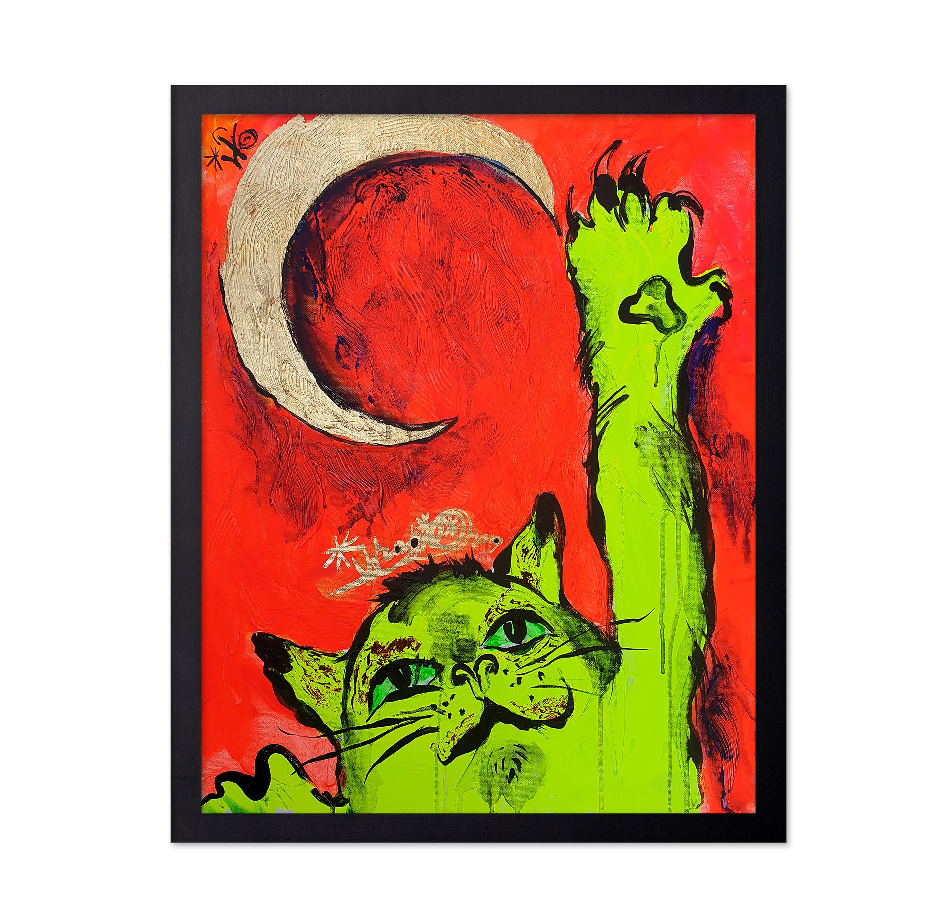 Cat Catching the Golden Moon