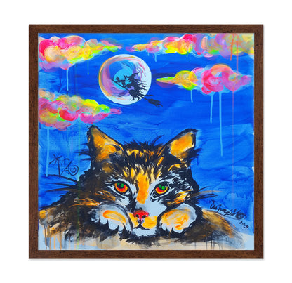Cat Gazing at the Moon