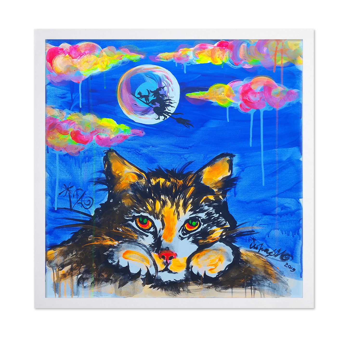 Cat Gazing at the Moon