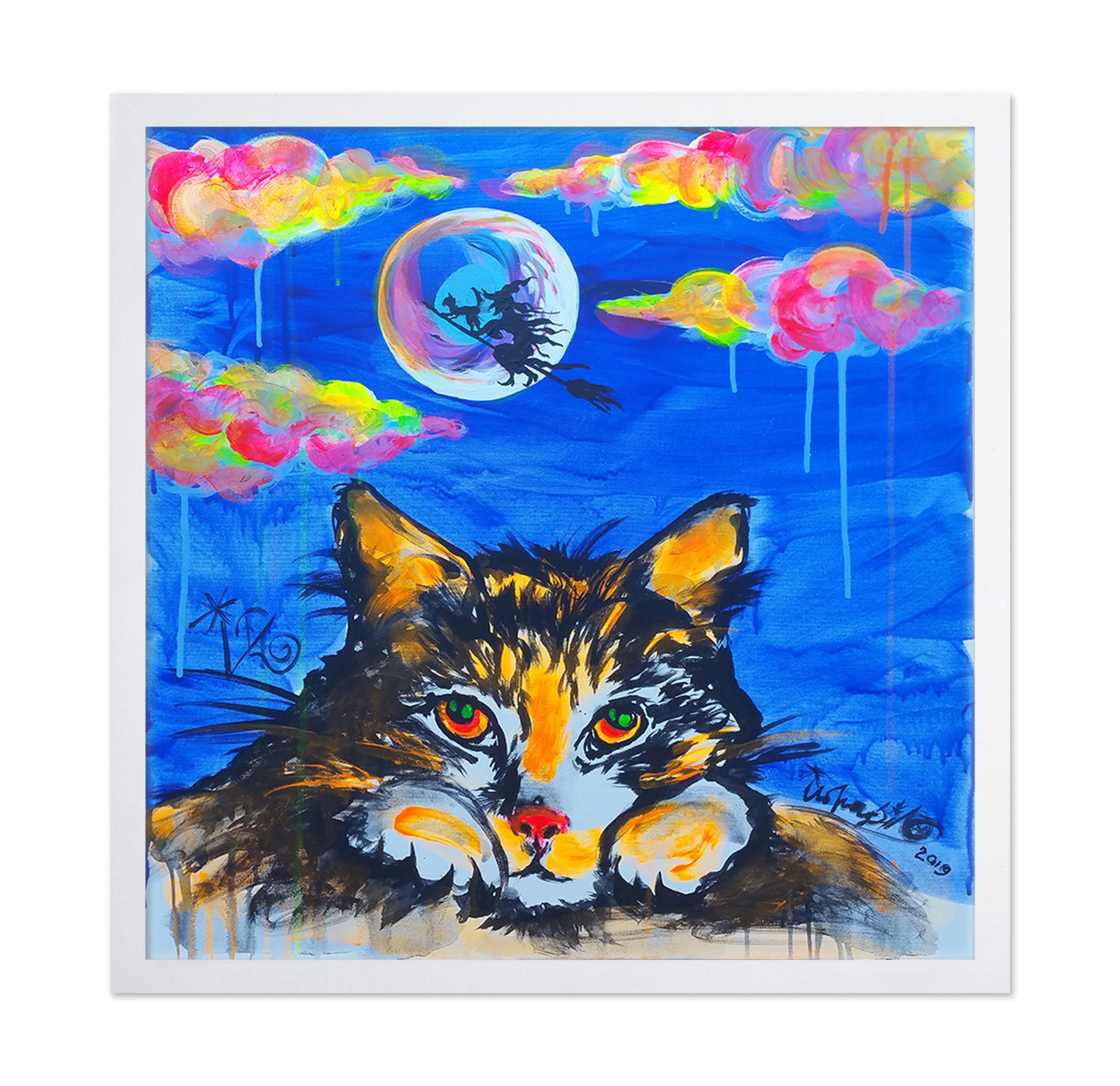 Cat Gazing at the Moon