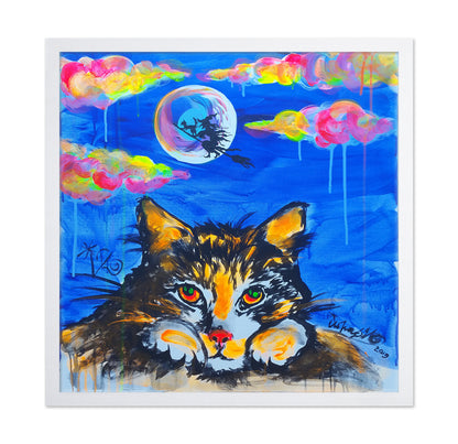 Cat Gazing at the Moon