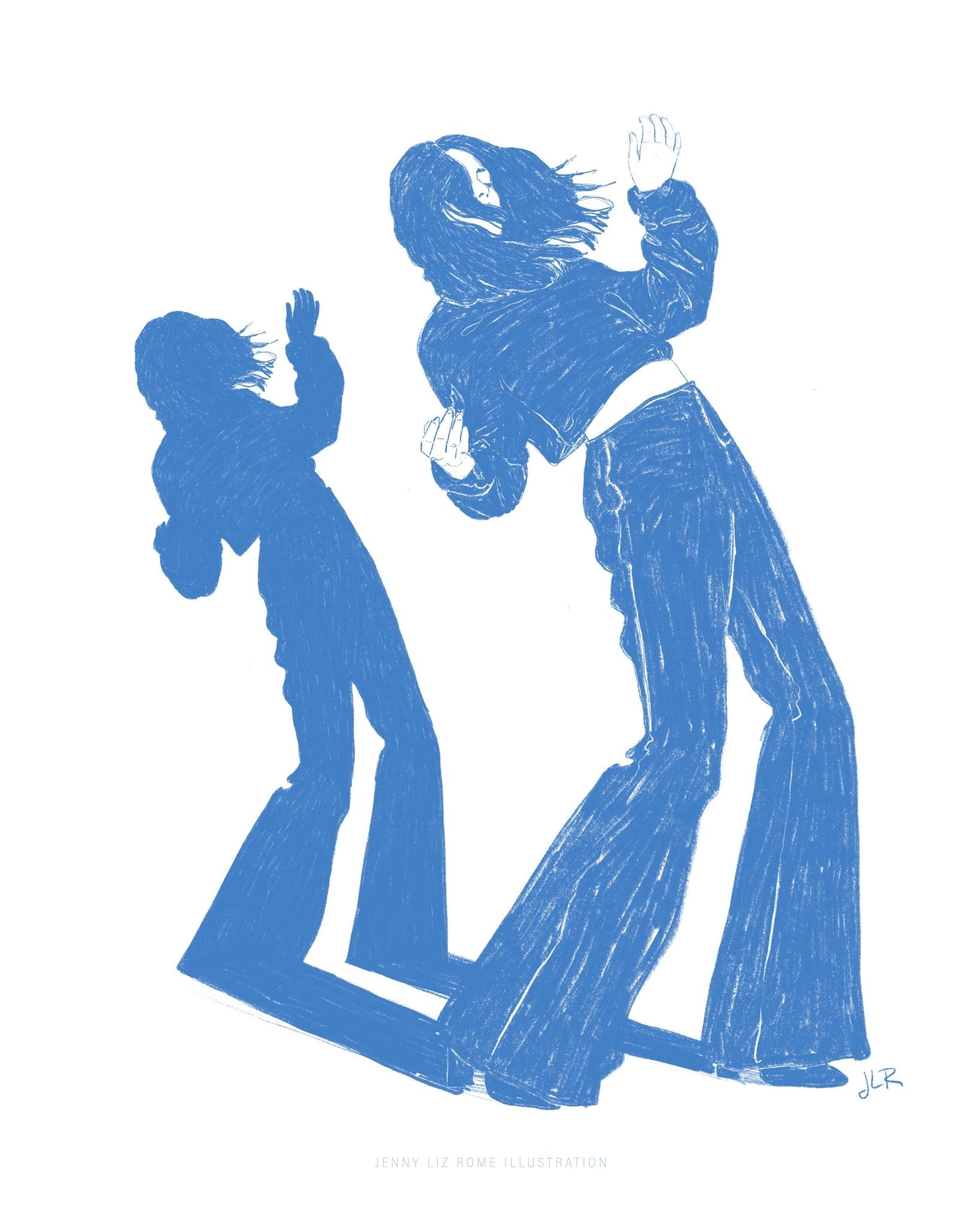 Blue Dancing Figures