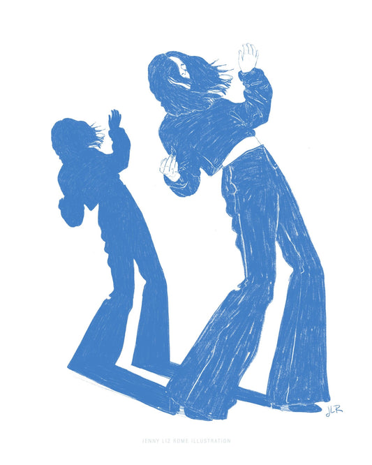 Blue Dancing Figures