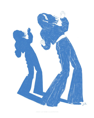 Blue Dancing Figures
