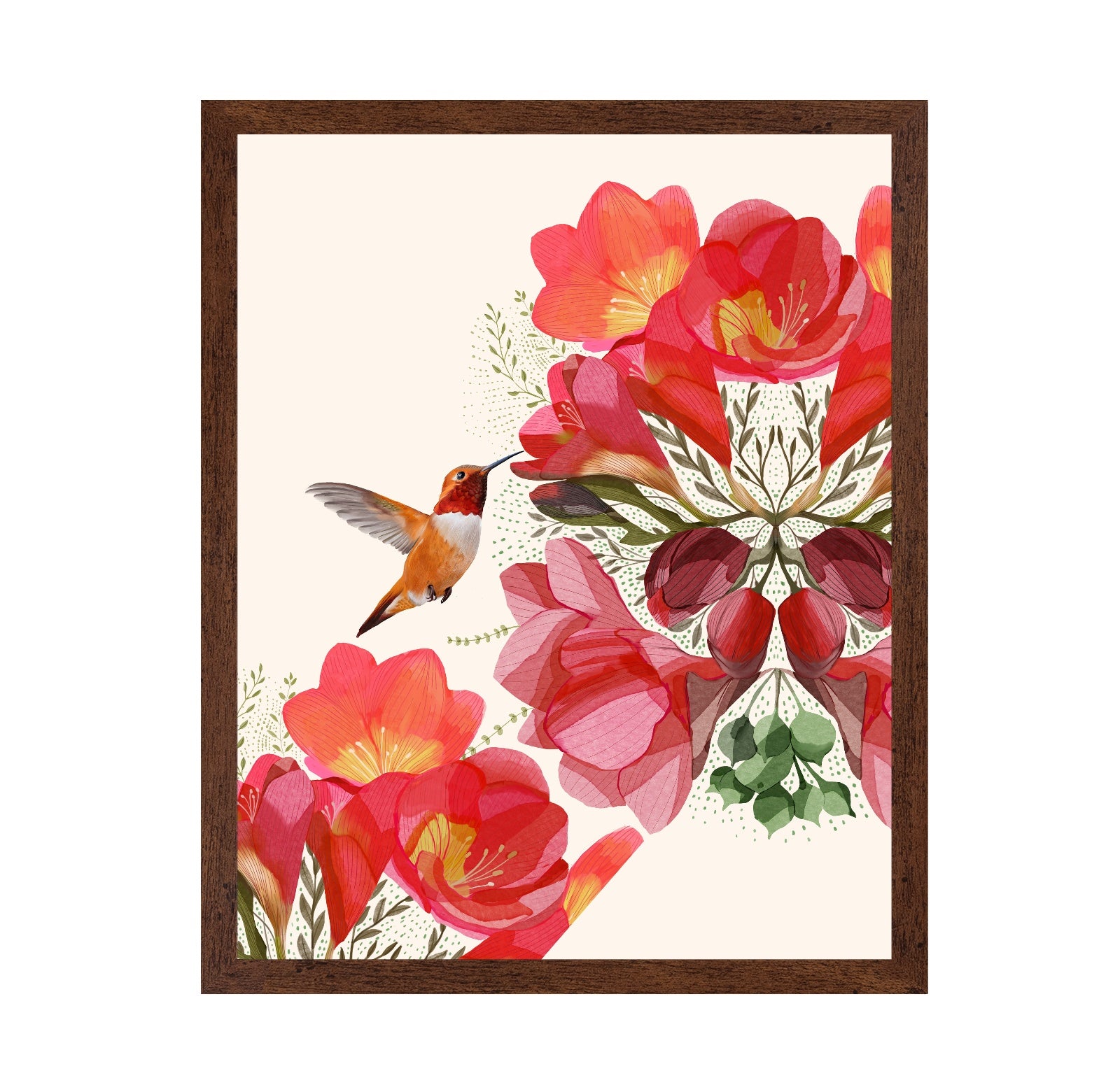 Hummingbird and Flowers