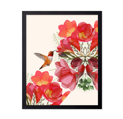 Hummingbird and Flowers