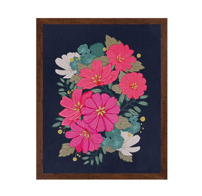 Flower Bouquet On Navy